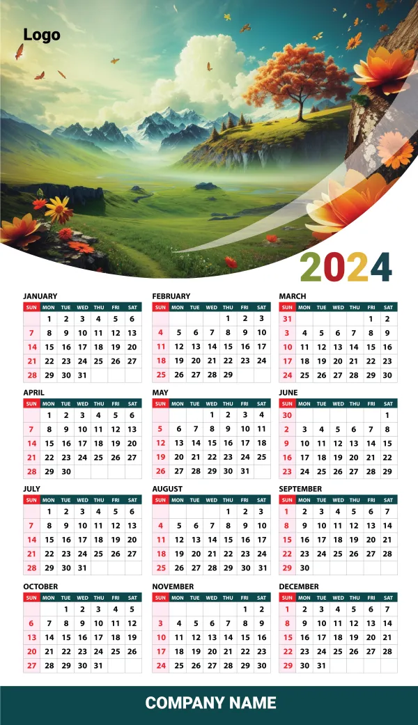 Free Download 2024 Calendar Vector Design - GFXLoad