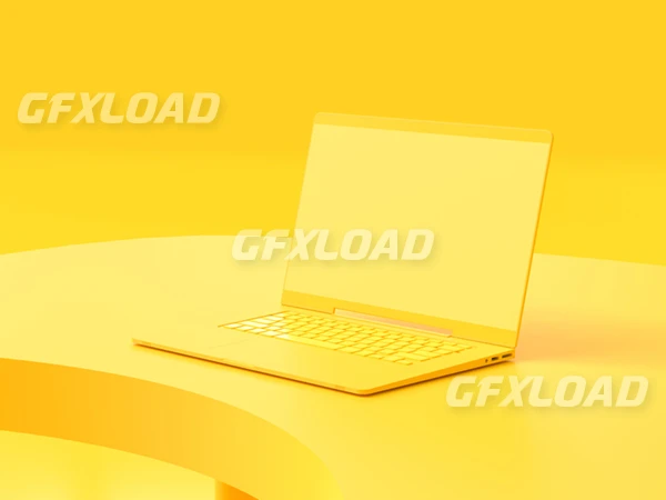 Yellow Laptop Work Desk