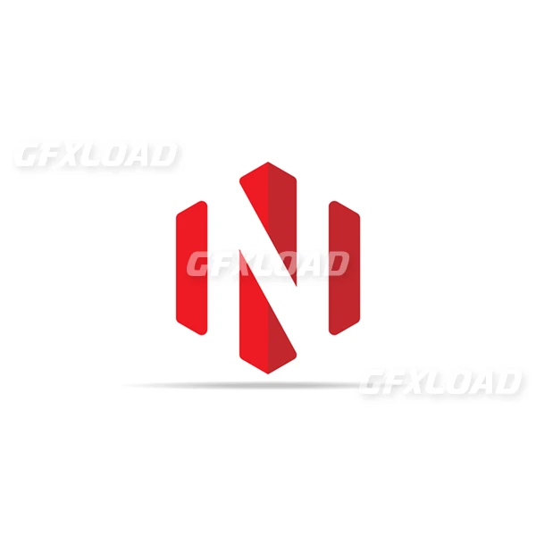 Letter N Logo Icon Hexagonal Shape Business Corporate Logo