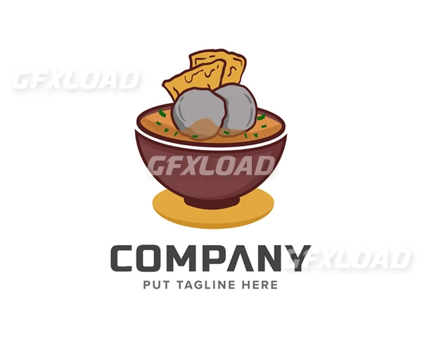 Meatball Bakso Chef Logo Template Vector Illustration