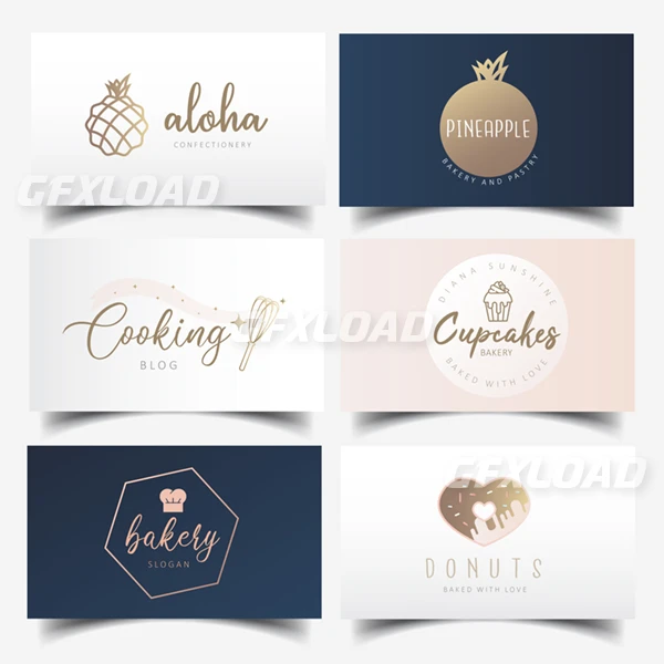 Modern Feminine Bakery Business Card Design With Editable Logo