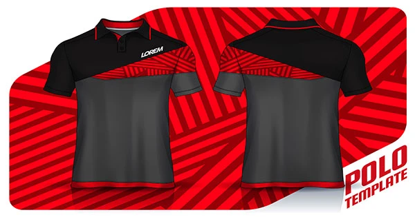T Shirt Polo Templates Design Uniform Front Back View Vector