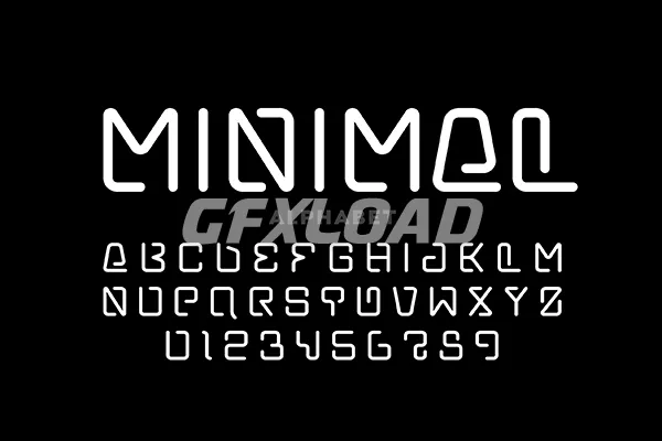 Minimales Schriftdesign Buchstaben und Zahlen Vektorgrafik