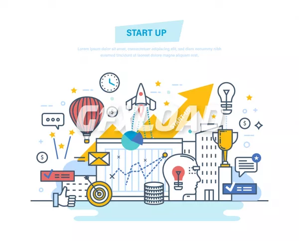 Startup creative modern information technology business Project development professional growth
