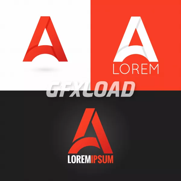 letter A logo design icon set background 10 eps