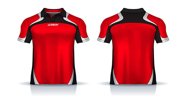 T Shirt Polo Templates Design Uniform Front Back View