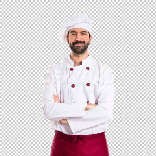 Chef With His Arms Crossed White Background