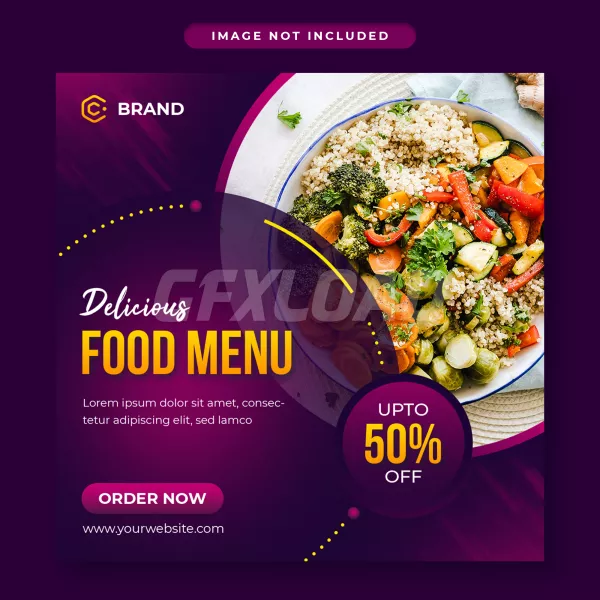 Delicious Food Social Media Post Web Banner Template