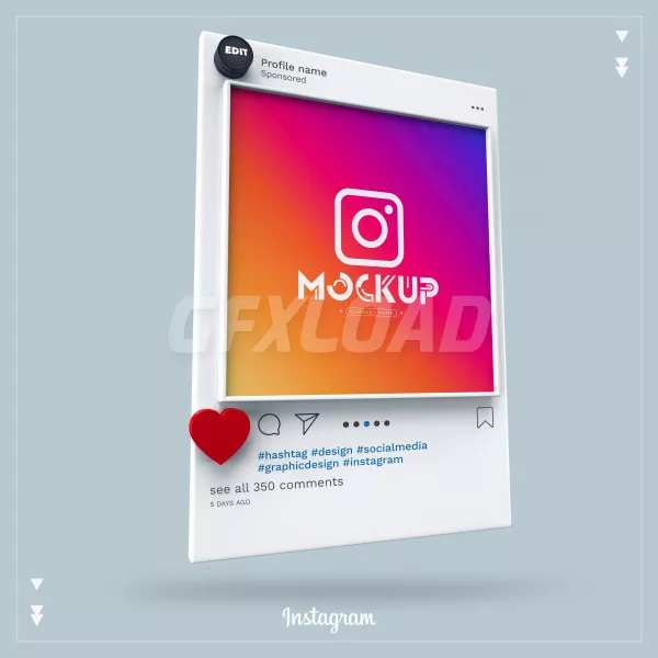 Maqueta Instagram Social Media 3D