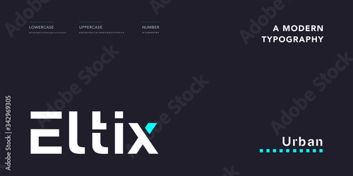 Abstract modern urban alphabet fonts typography sport simple technology fashion digital future creative logo font vector illustration