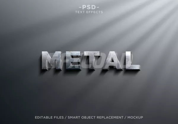 3D Realistic Metal Effects Editable Text