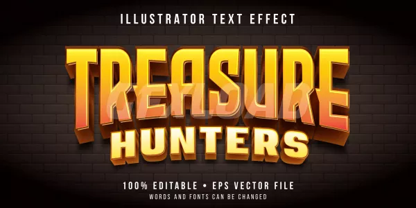 Editable Text Effect Treasure Hunt Game Style