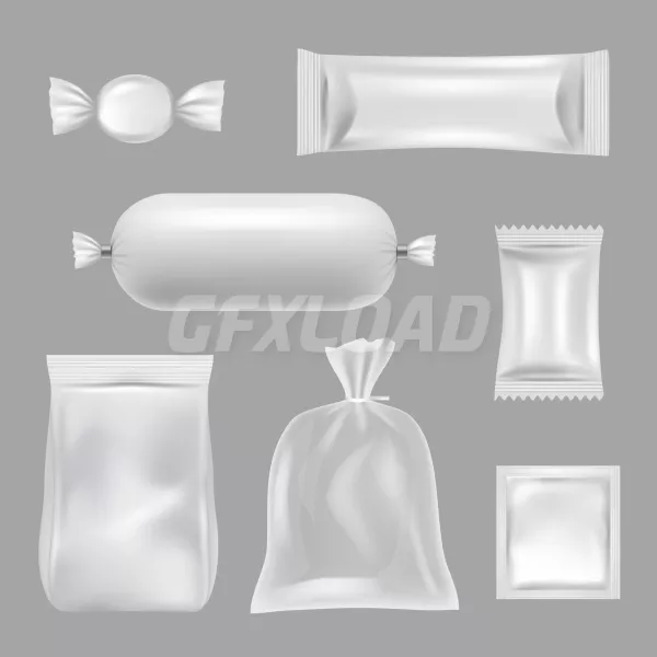 Polyethylene Food Packages Mockup