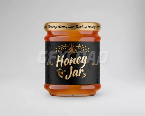 Honey Jar Mockup Maqueta Tarro Miel Vidrio