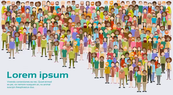 Group Of Business People Big Crowd Businesspeople Mix Ethnic Diverse Flat Vector Illustration