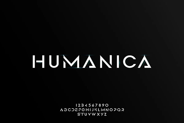Free Download Humanica Abstract Futuristic Alphabet Font With Technology Theme Modern Minimalist Typography Design - GFXLoad