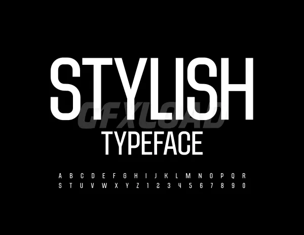 Vector Stylish Typeface White Alphabet Letters And Numbers Set Uppercase Modern Font
