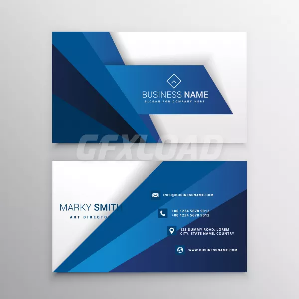 Blue And White Corporate Business Card Design
