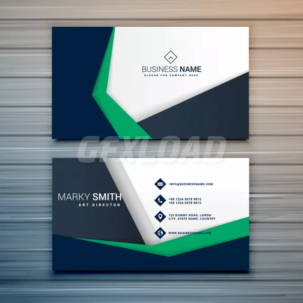 Company Business Card Design With Abstract Geometric Shapes