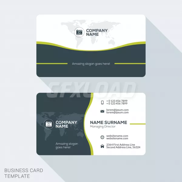 Creative And Clean Business Card Template Flat Design Vector Illustration Stationery Design