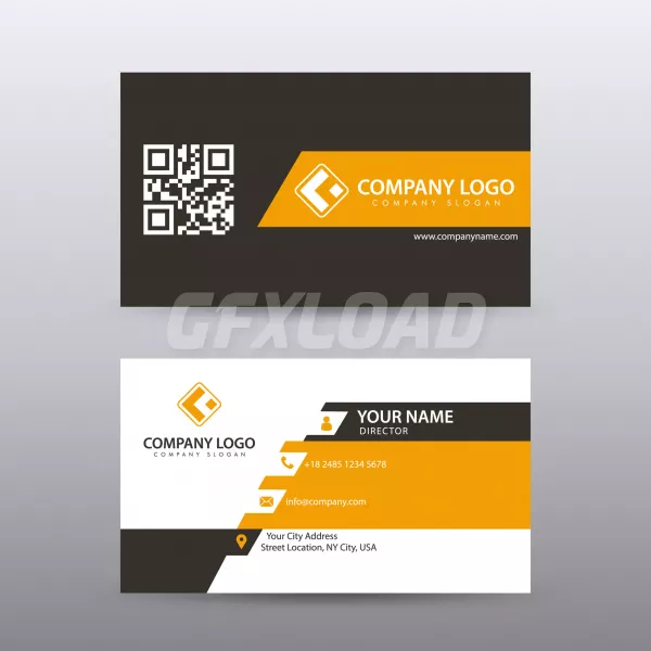 Modern Creative And Clean Business Card Template With Orange Black Color