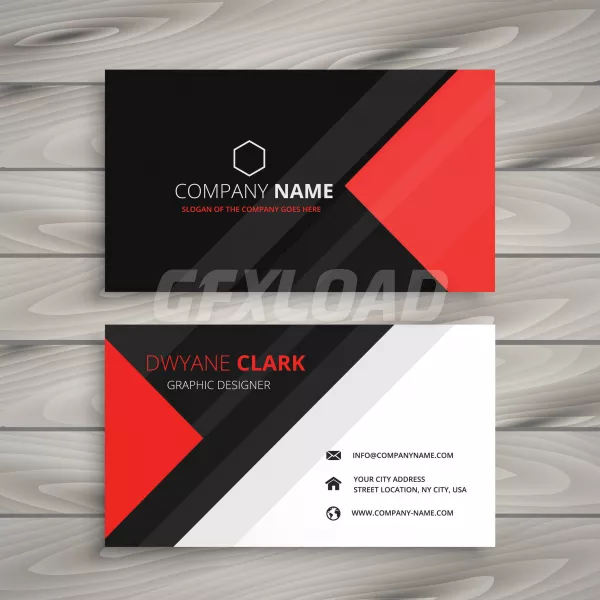 Red Black Corporate Business Card