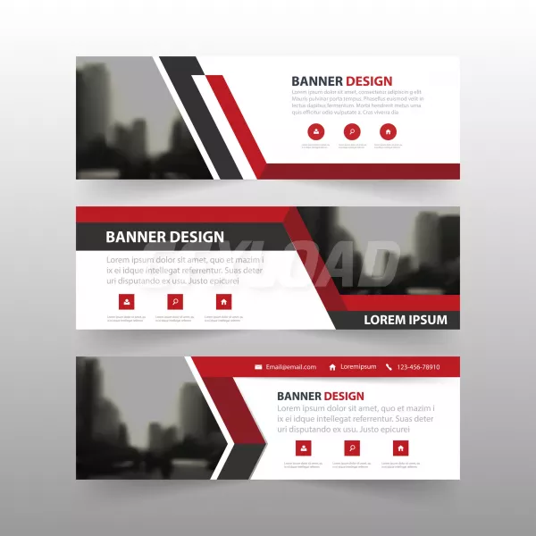 Red Black Triangle Corporate Business Banner Template