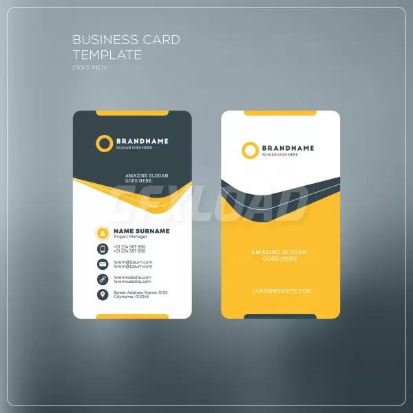 Vertical Business Card Print Template