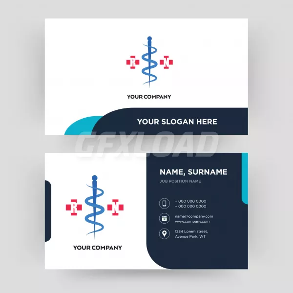 Registe Nurse Business Card Design Template Visiting For Your Company Modern Creative And Clean Iden
