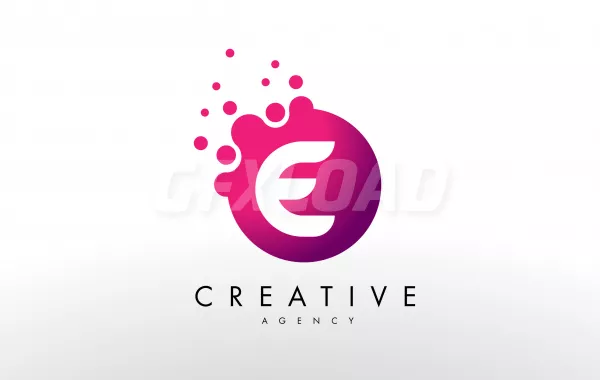 Dots Letter E Logo