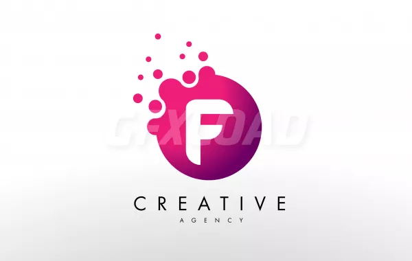 Dots Letter F Logo