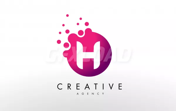 Dots Letter H Logo