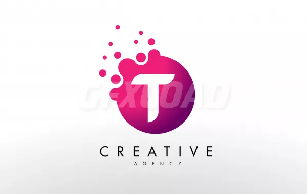 Dots Letter T Logo