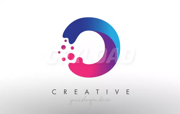 O Letter Design With Creative Dots Bubble Circles