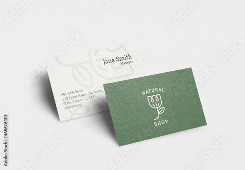 Business card mockup for nature shop