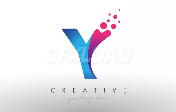 Y Letter Design With Creative Dots Bubble Circles