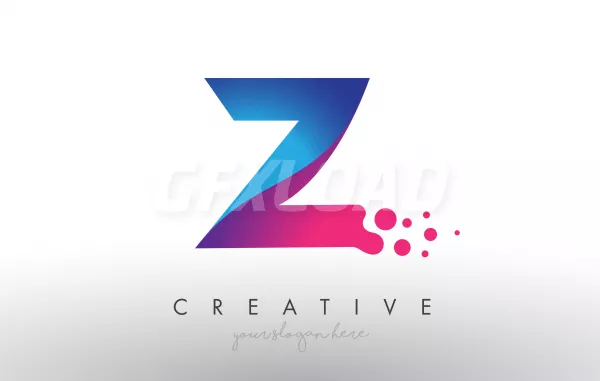 Z Letter Design With Creative Dots Bubble Circles