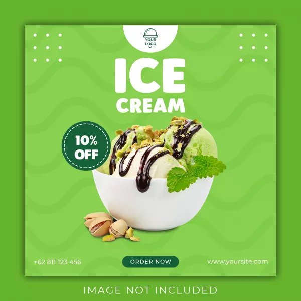 Ice Cream Social Media Banner Template