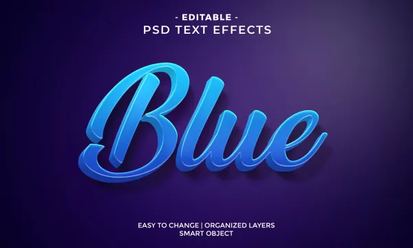 Modern Colorful Cool Blue Text Effect
