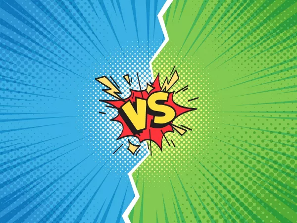 Comic Frame Vs Versus Duel Battle Team Challenge Confrontation Cartoon Comics Halftone Template