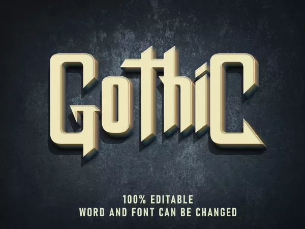 Gothic Vintage Text Style Effect Color With Grunge Style Retro