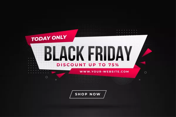 Black Friday Sale Banner With Discount Details