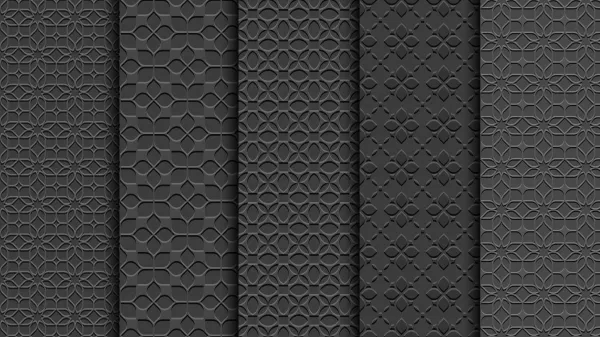 Black Seamless Floral Patterns