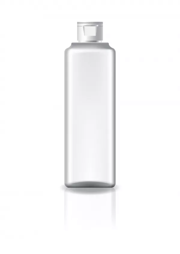Blank Clear Square Cosmetic Bottle With White Cap Lid