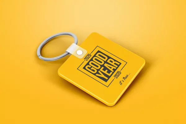 Branding Square Keychain Mockup