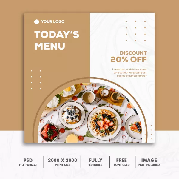 Free Download Square Banner Food Restaurant Gold Luxury - GFXLoad