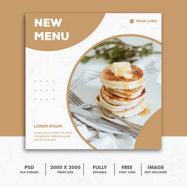 Free Download Square Banner Food Restaurant Gold Luxury Menu - GFXLoad