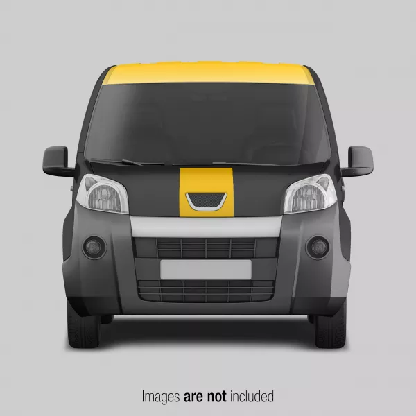 Yellow Black Delivery Van Mockup