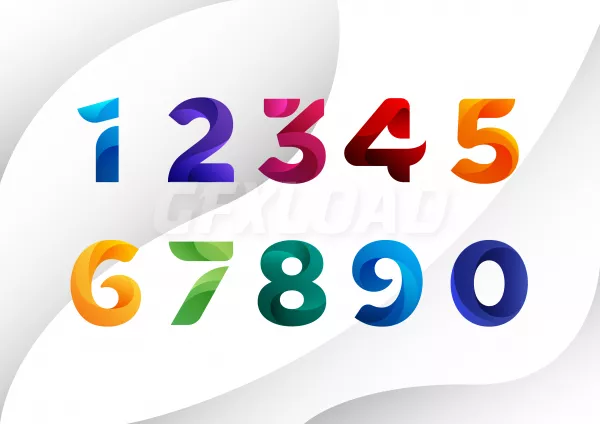 Decorated Colorful Abstract Numbers