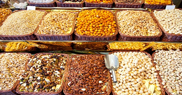 Dried Nuts Market Display Row